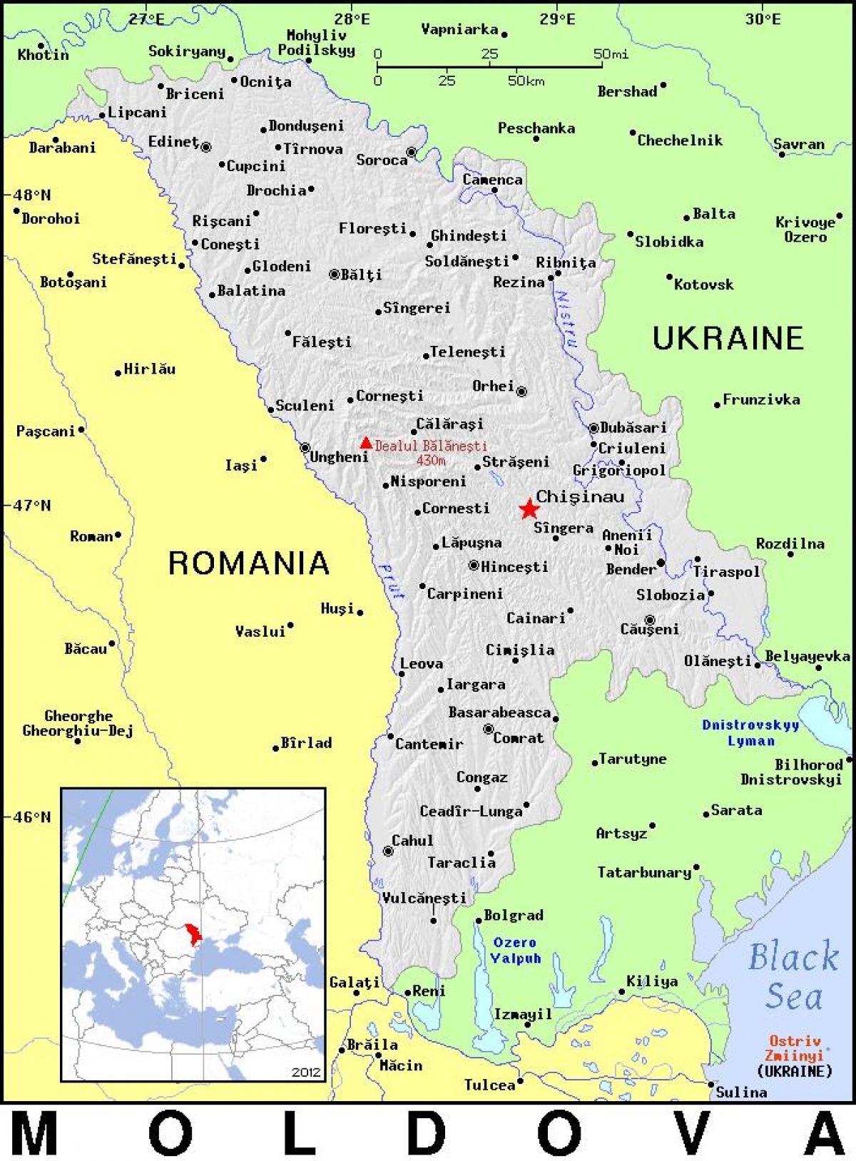 Mapa de Moldavia país 